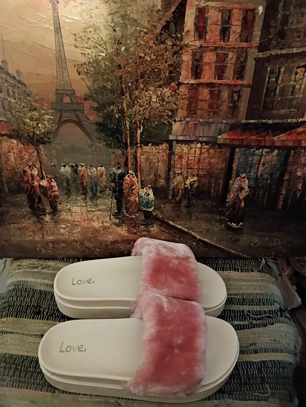 NEW BALANCE 200 PLATFORM -Faux Fur Slide Sandals in Pink - Women Size 10 π - Picture 4 of 5